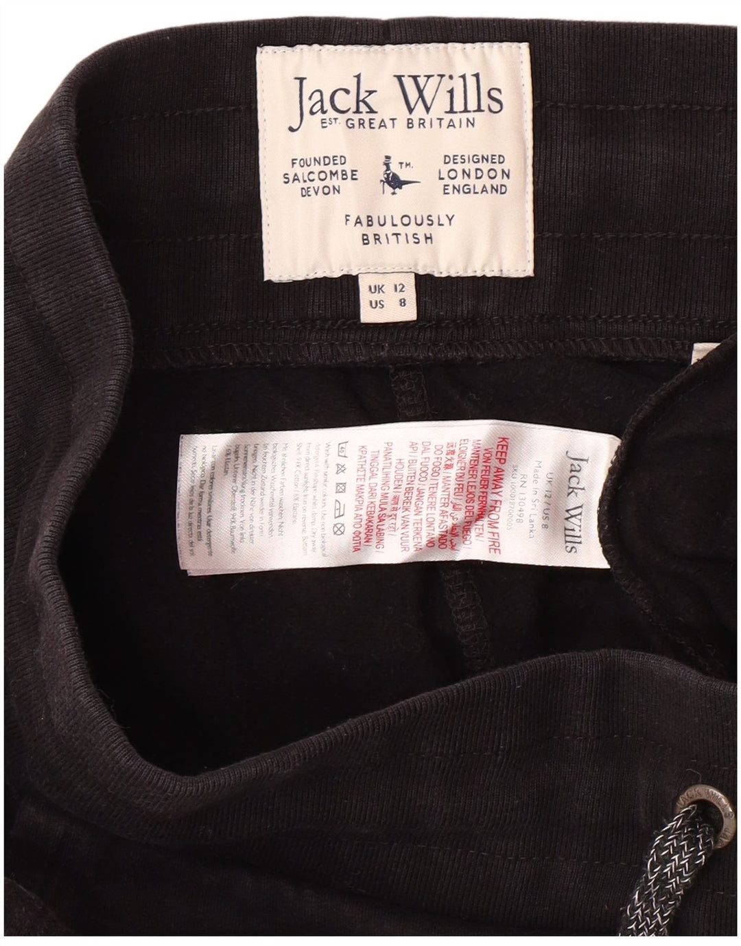 JACK WILLS Damen-Trainingsanzug mit Grafik, Jogginghose, Gr. 12, mittelschwarz