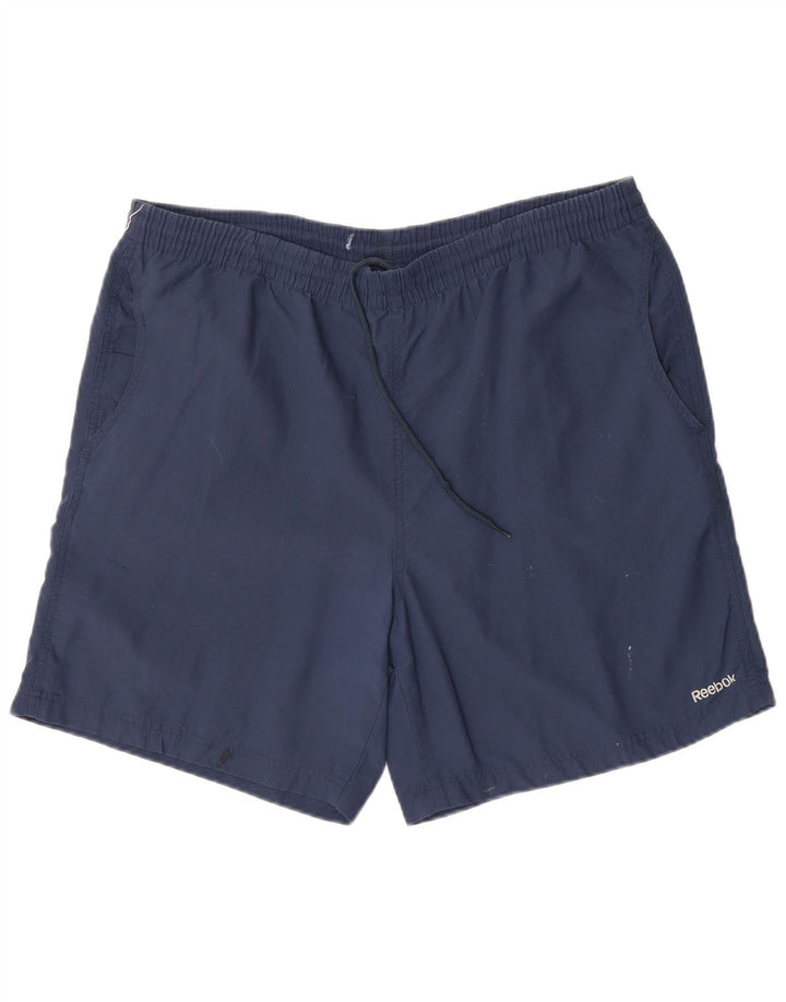 Reebok Herren-Sportshorts, groß, marineblaues Nylon