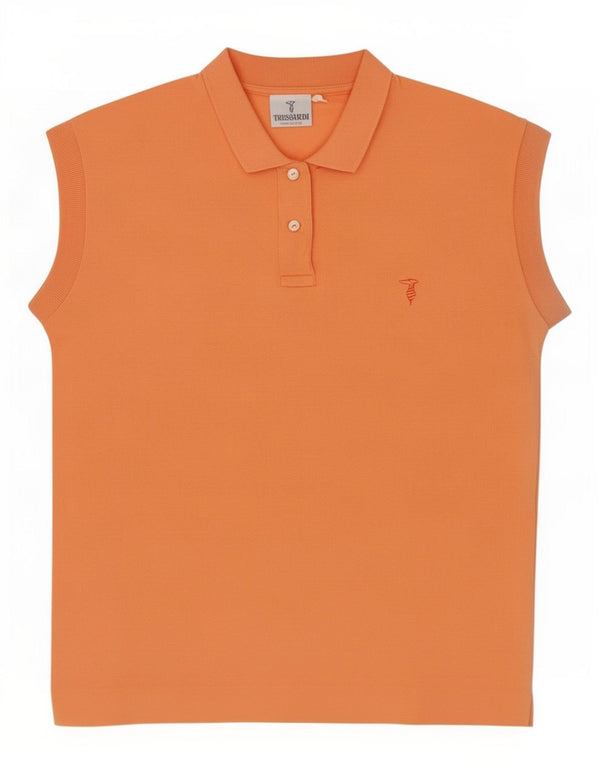 Trussardi Damen Poloshirt UK 10 Small Orange Baumwolle