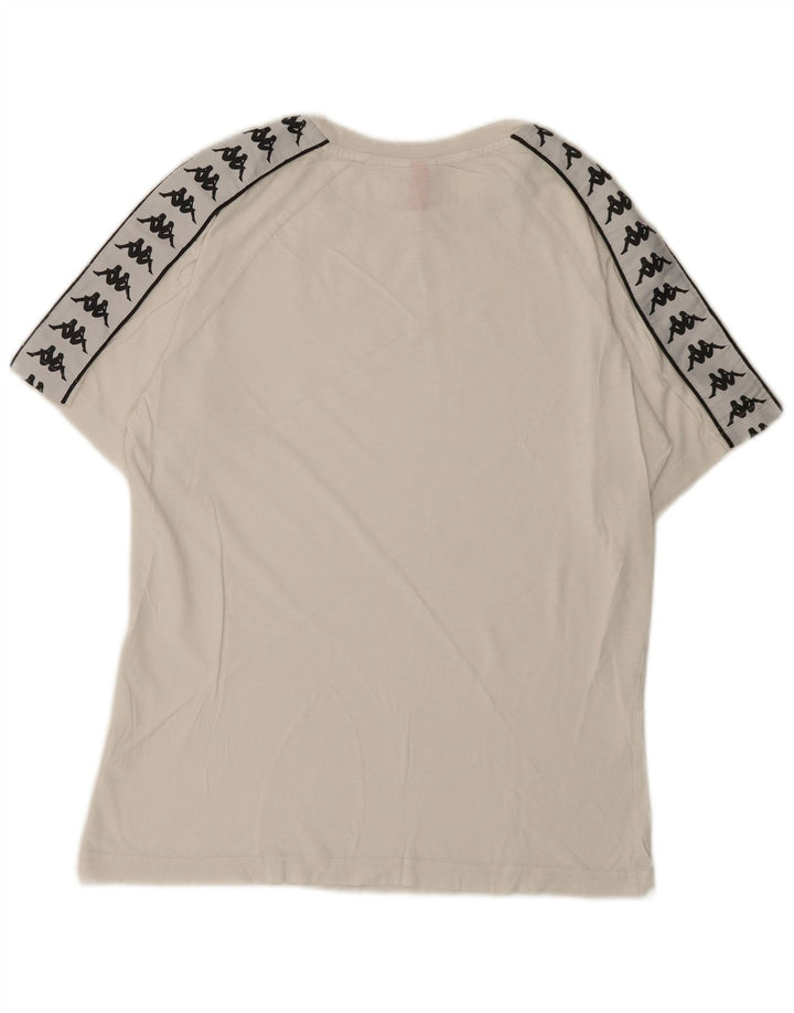 Kappa Herren Grafik T-Shirt Top Small Weiß