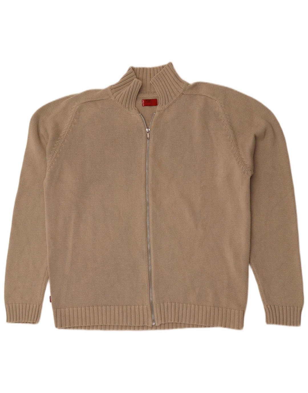 Levi's Herren-Cardigan mit durchgehendem Reißverschluss, XL, beige Baumwolle