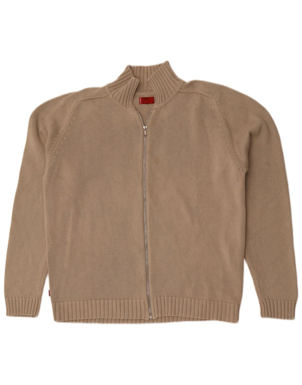Levi's Herren-Cardigan mit durchgehendem Reißverschluss, XL, beige Baumwolle