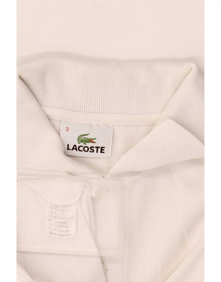 Lacoste Herren-Poloshirt, Größe 3, klein, weiße Baumwolle