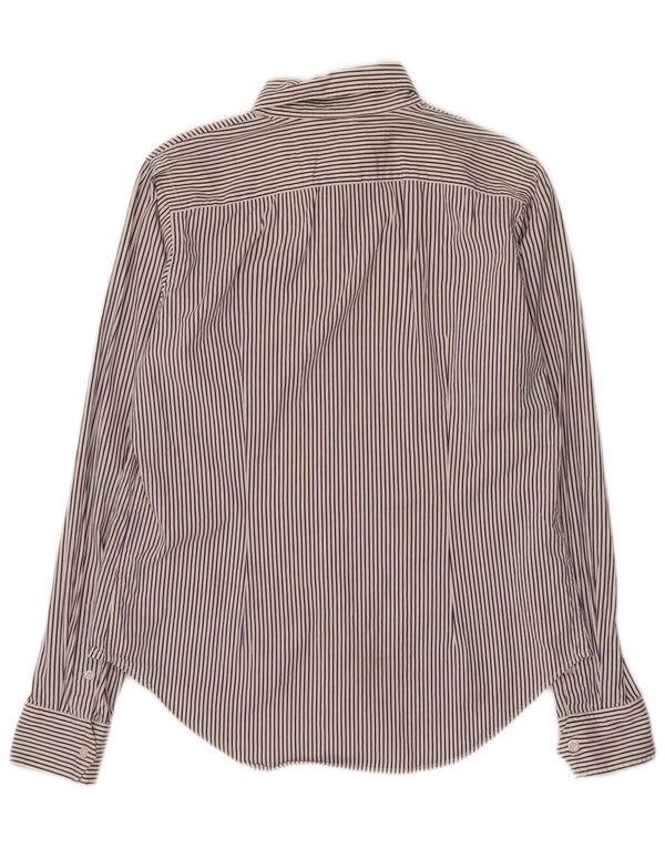 Ralph Lauren Damen Slim Fit Hemd US 12 Large Lila Nadelstreifen Baumwolle