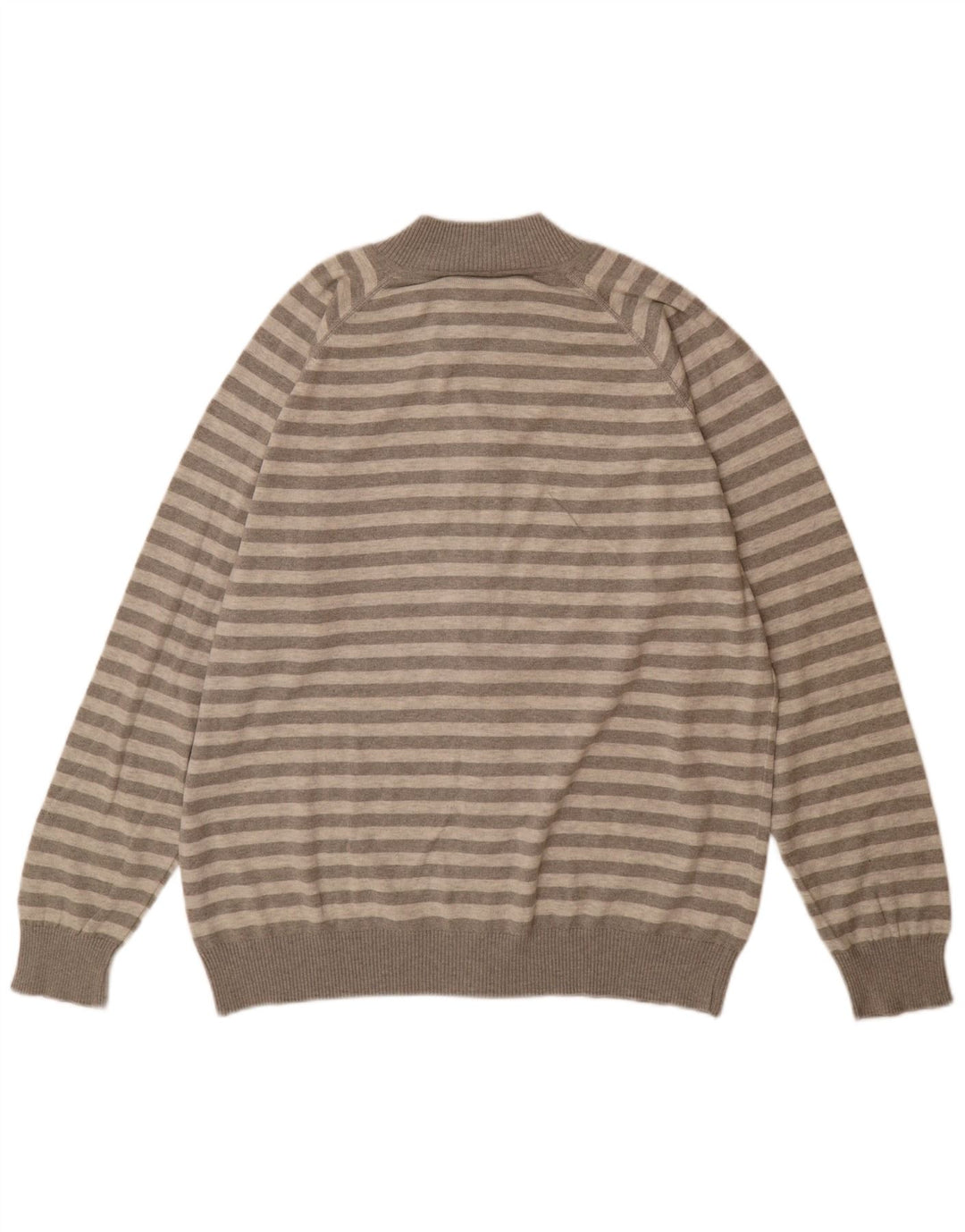 Lacoste Herren-Strickjacke, Größe 7 2XL, grau gestreifte Baumwolle