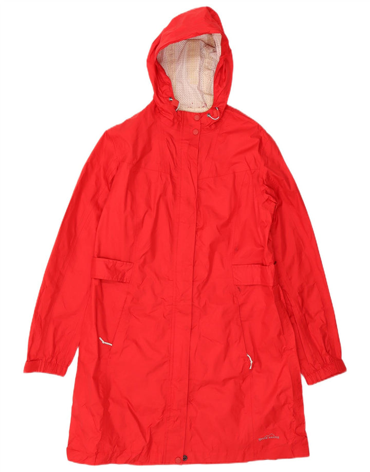 Eddie Bauer Damen-Regenmantel mit Kapuze, UK 14, mittelrotes Nylon