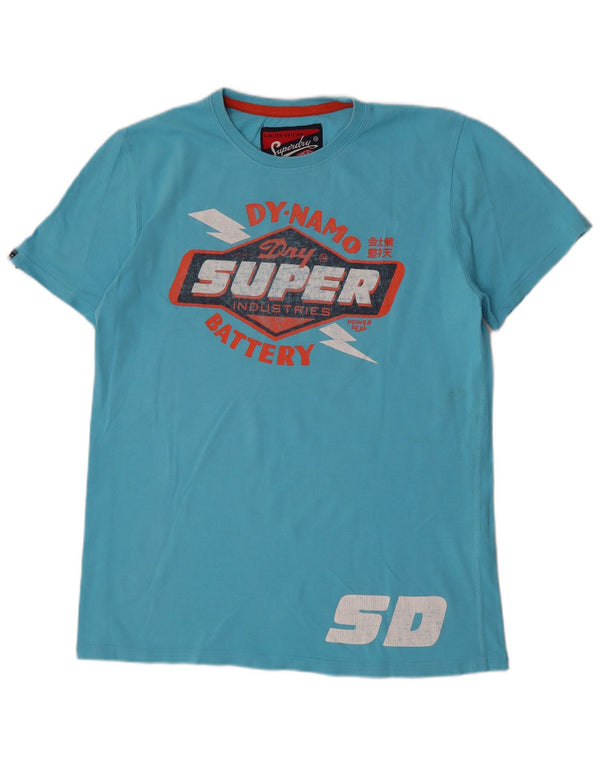 Superdry Herren Regular Graphic T-Shirt Top XL Blau Baumwolle