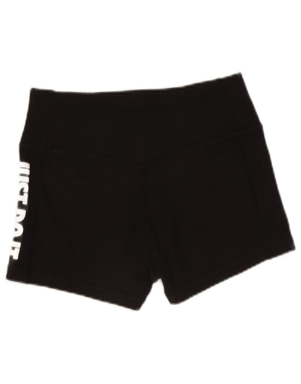 Nike Damen Dri Fit Graphic Sport Shorts UK 10 Small Schwarz Baumwolle