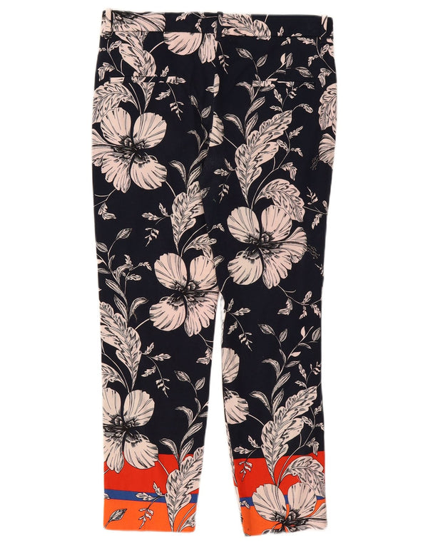 Kurze Damenhose von Zara, EU 36, XS, W26, L25, Marineblau, Blumenmuster, Baumwolle