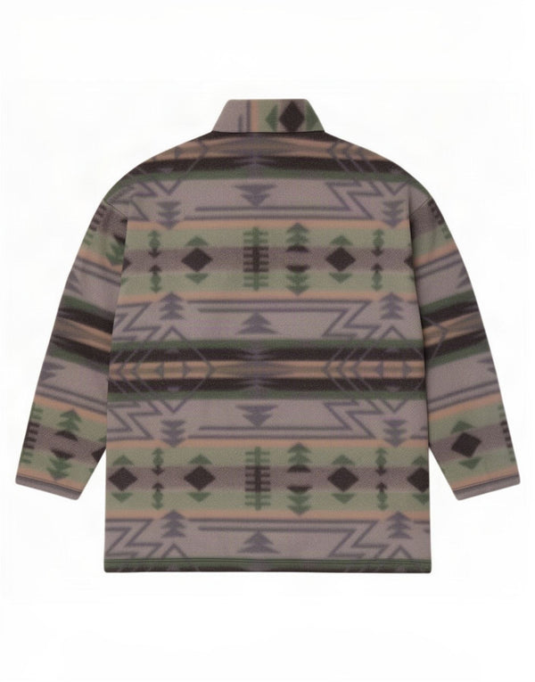 Vintage Herren-Fleecepullover mit Reißverschluss, mittelgroß, mehrfarbig, geometrisch