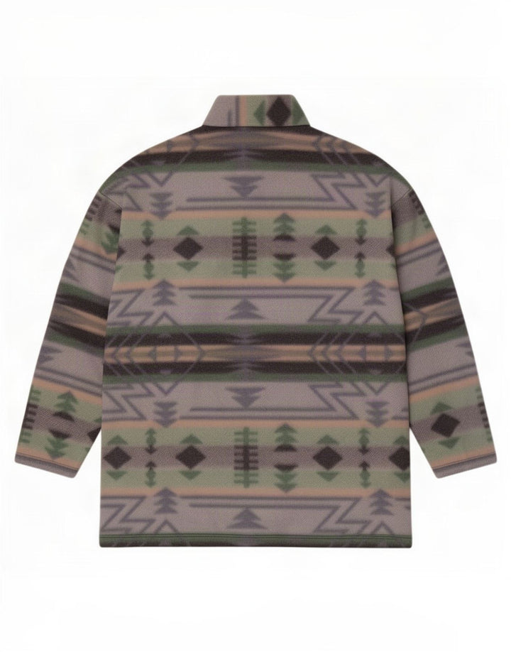 Vintage Herren-Fleecepullover mit Reißverschluss, mittelgroß, mehrfarbig, geometrisch