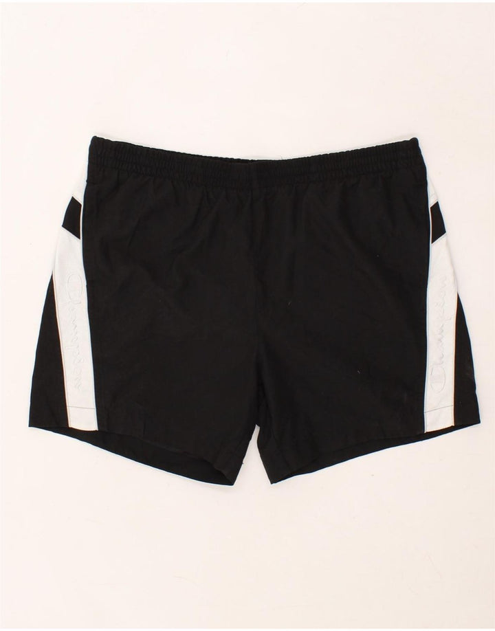 CHAMPION Mens Sport Shorts 2XL  Black Colourblock Polyester Vintage Champion and Second-Hand Champion from Messina Hembry 