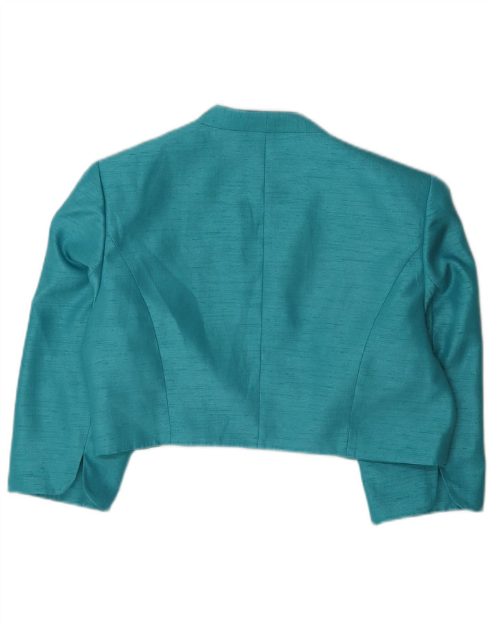 JACQUES VERT Damen 3/4 Ärmel Bolero Jacke UK 16 Large Türkis