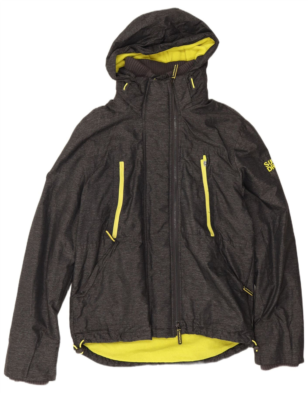 Superdry Herren Windattacker Windjacke mit Kapuze, UK 40, Größe L, graues Nylon