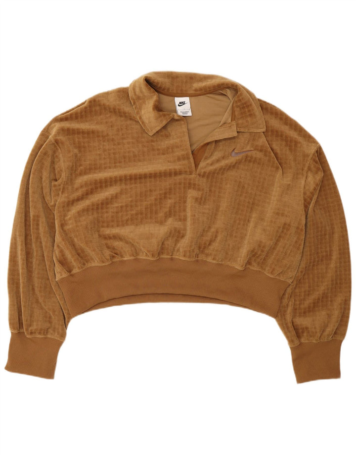 Nike Damen-Sweatshirt in Übergröße aus Velours, Gr. 16, Größe L, braun, Polyester