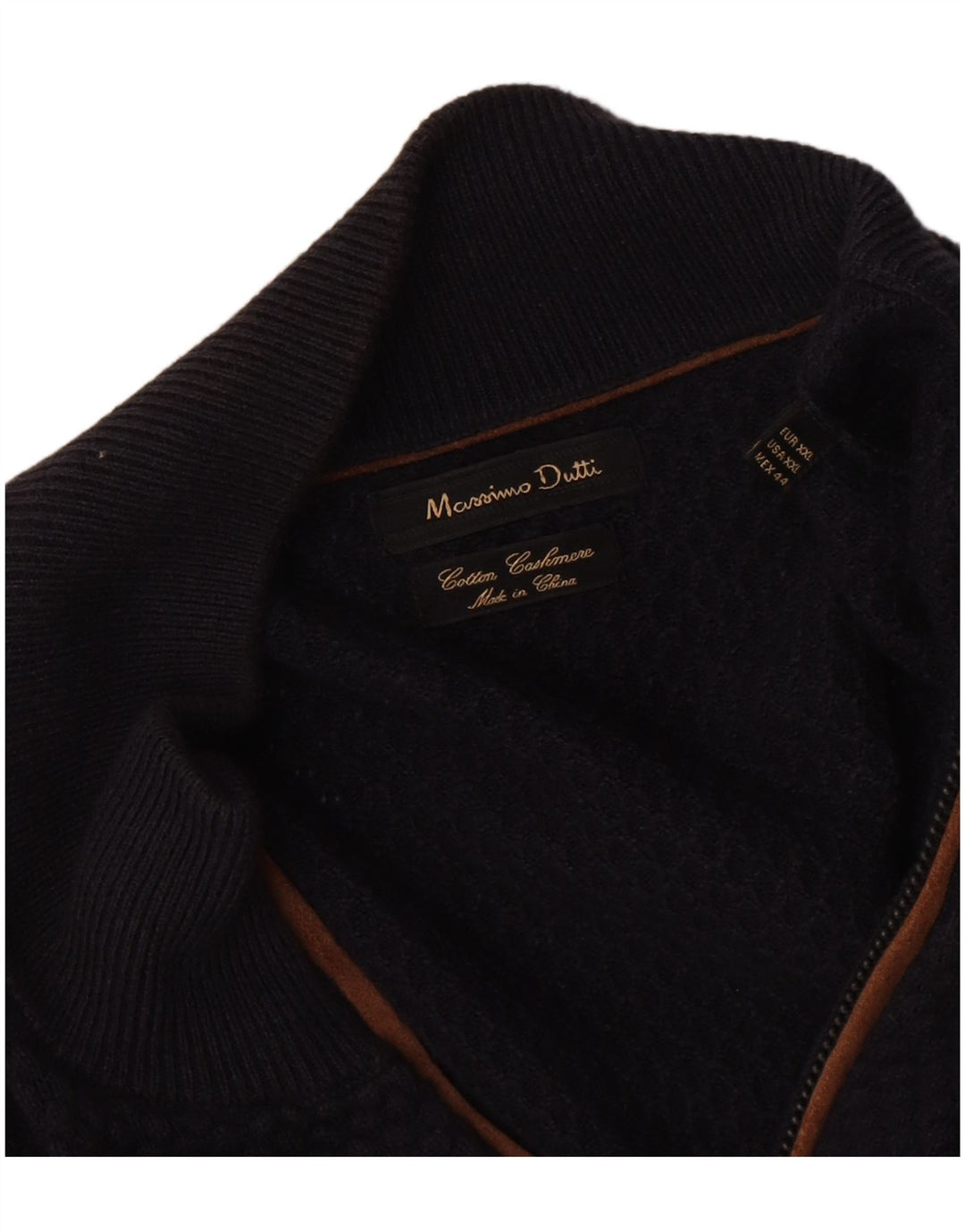 Massimo Dutti Herren Strickjacke 2XL Marineblau Baumwolle