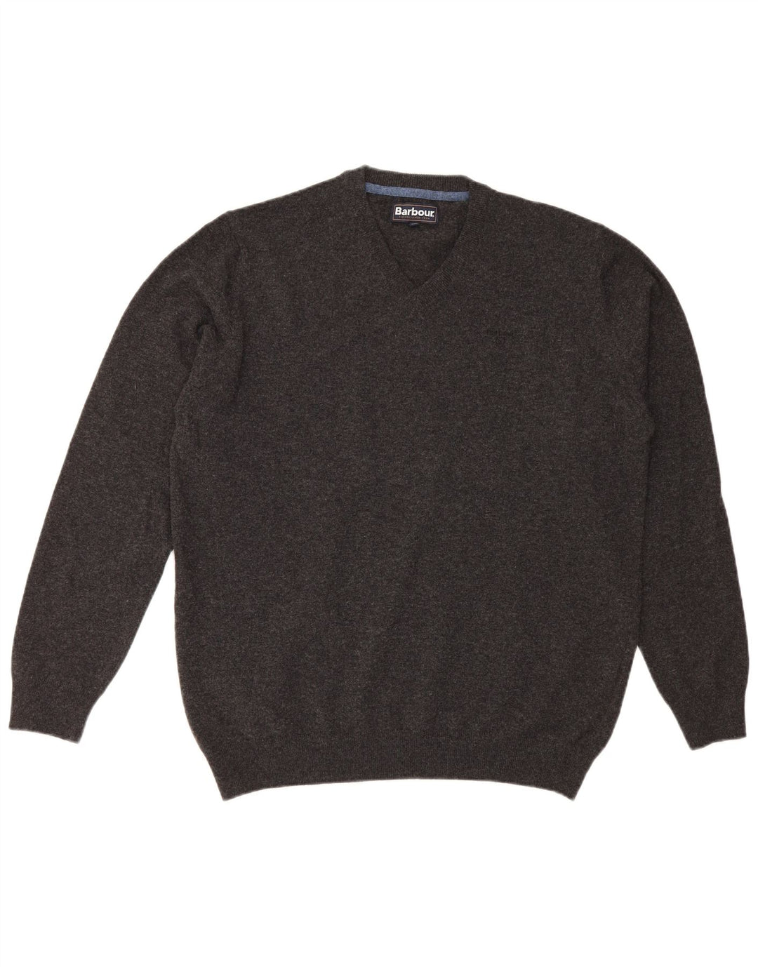 Barbour Herren-Pullover mit V-Ausschnitt, 2XL, graue Wolle