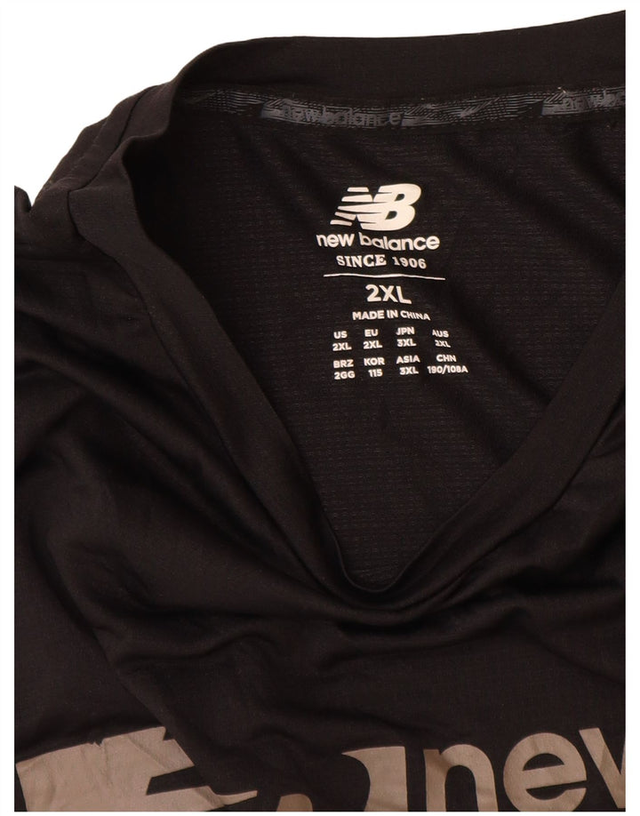 New Balance Herren Grafik T-Shirt Top 2XL Schwarz Polyester