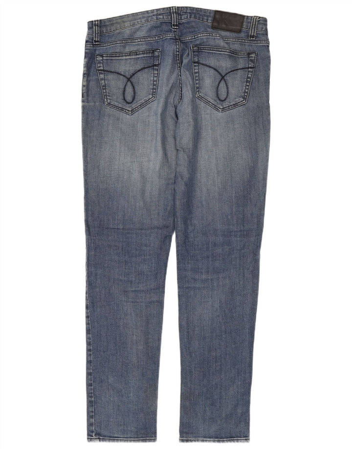 Calvin Klein Herren Slim Jeans W34 L34 Blaue Baumwolle