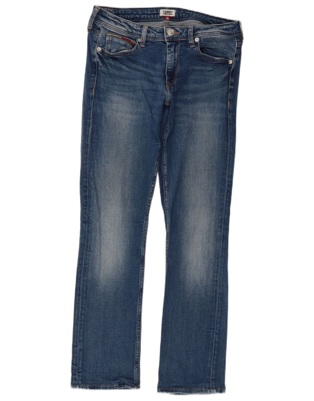 TOMMY HILFIGER Damen Straight Jeans W27 L27 Blaue Baumwolle