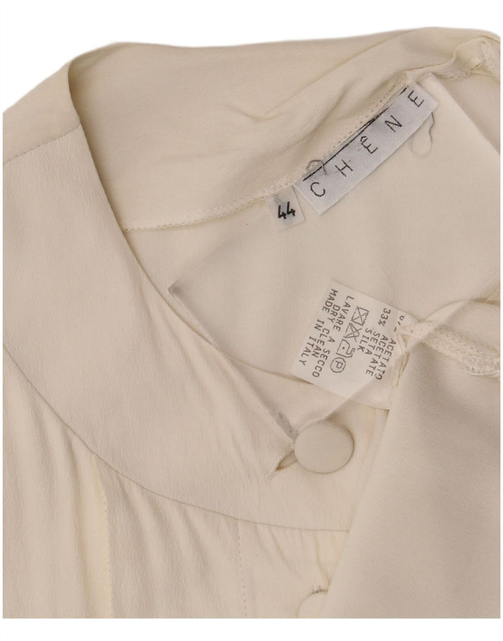 Vintage Damen Hemdbluse IT 44 Mittelweißes Acetat