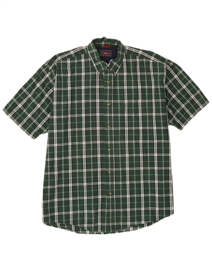 Wrangler Herren Kurzarmhemd XL grün kariert Baumwolle