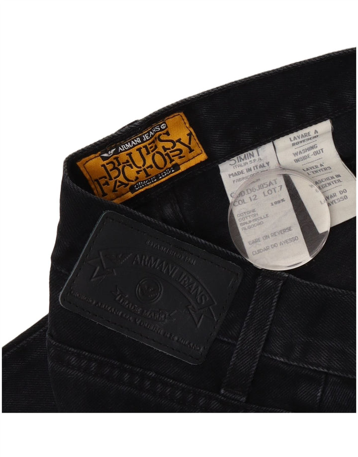 Armani Damen Tapered Jeans W30 L28 Schwarze Baumwolle