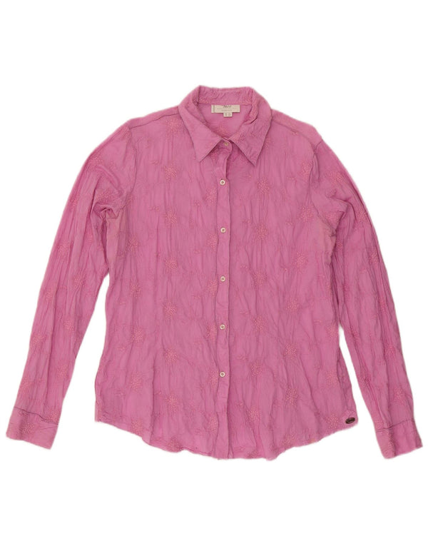 Marlboro Classics Damenhemd EU 50 3XL rosa geblümte Baumwolle