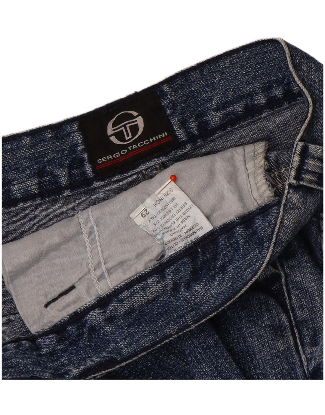 Sergio Tacchini Damen Bootcut Jeans W29 L35 Blaue Baumwolle