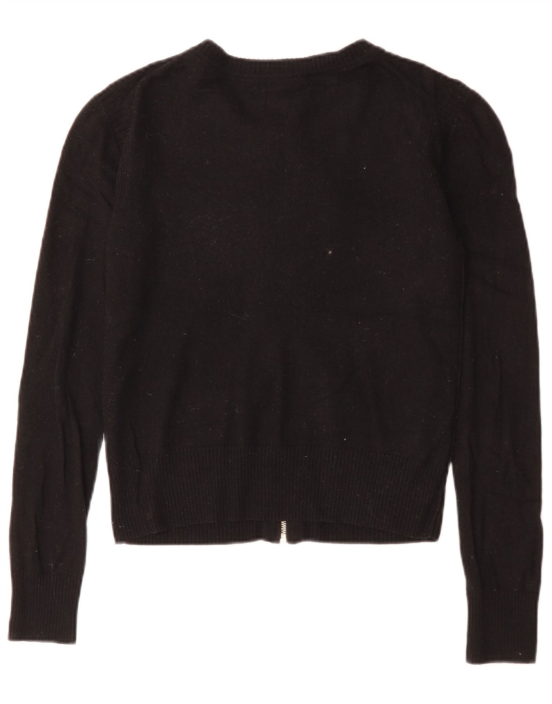 Juicy Couture Damen Crop Cardigan Pullover UK 10 Small Schwarze Wolle