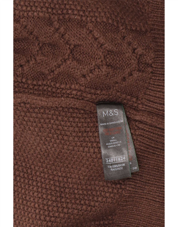 Marks & Spencer Rollkragenpullover für Damen, Gr. 10, Small, Braun, Acryl