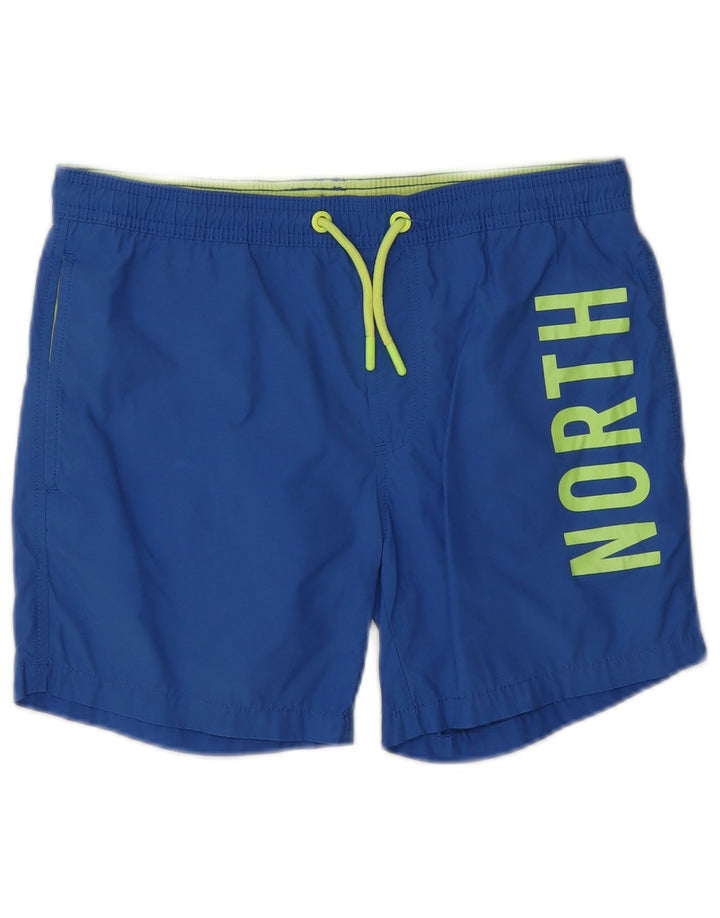 North Sails Jungen Badeshorts mit Grafik, 11–12 Jahre, blaues Polyester
