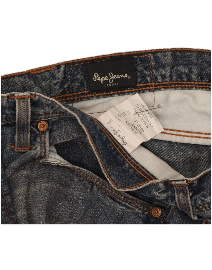 PEPE Jeans Herren Straight Jeans W33 L36 Blaue Baumwolle