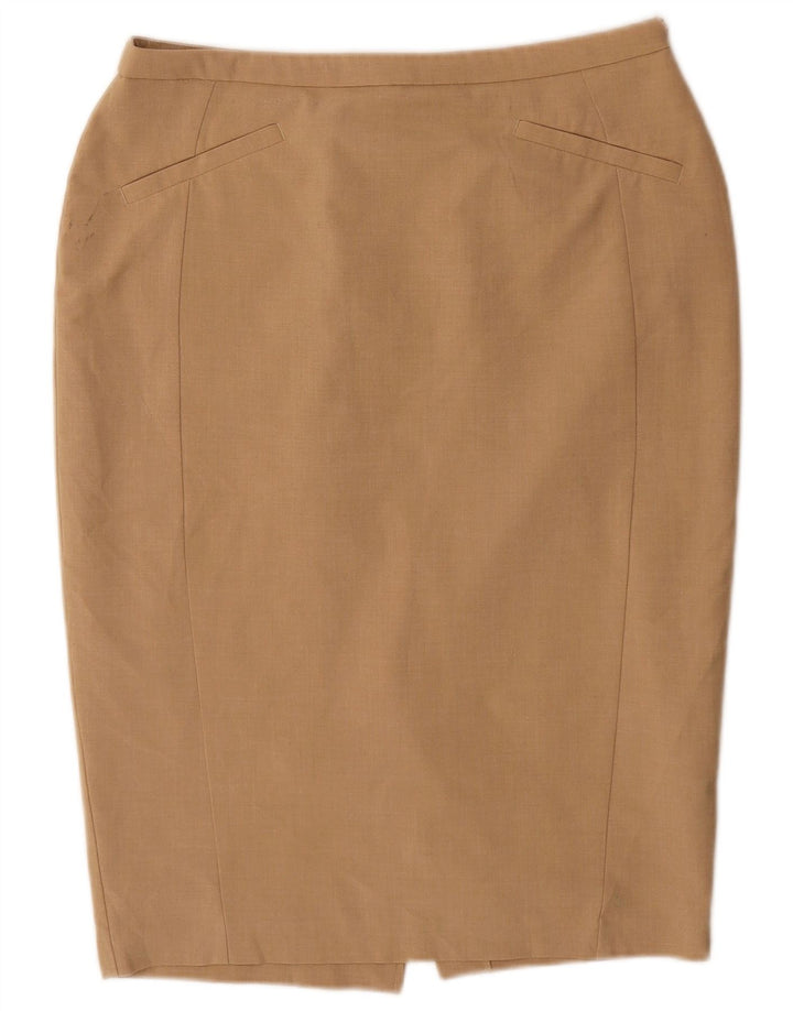 Marks & Spencer Damen Bleistiftrock UK 14 Large W32 Beige Polyester
