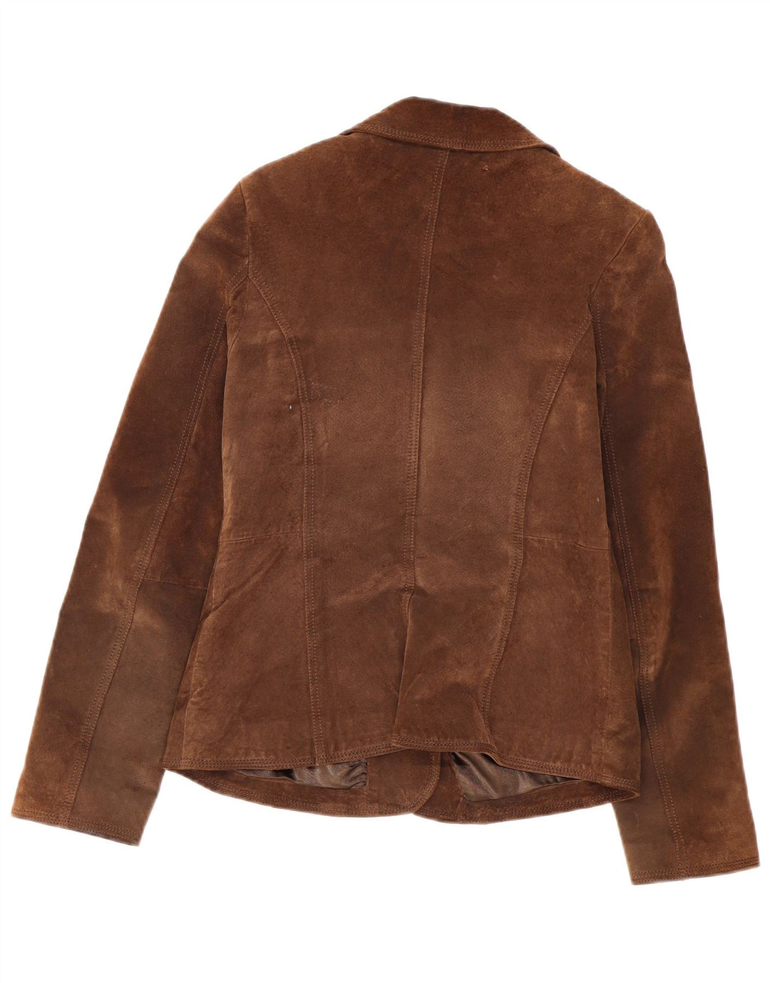 VINTAGE Girls Suede Jacket 13-14 Years Brown Leather