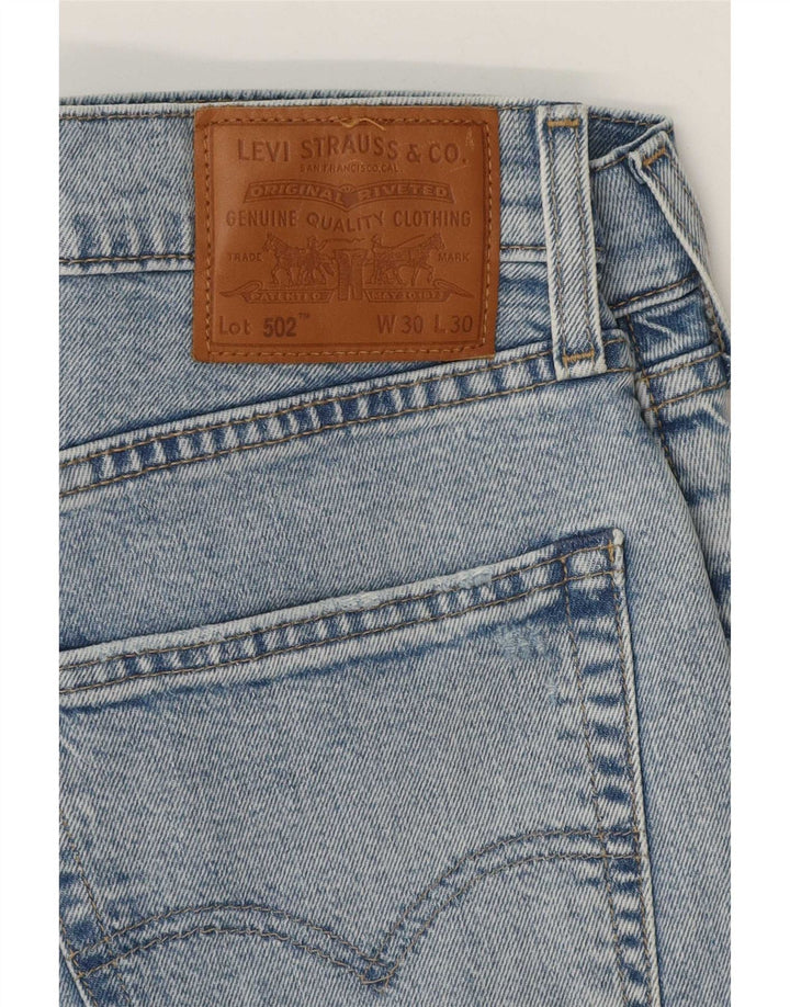 Levi's Herren 502 Distressed Tapered Jeans W30 L30 Blaue Baumwolle