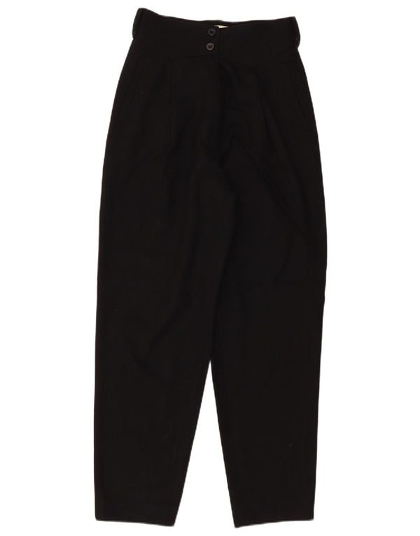Rosanna Manzoni Damen-Freizeithose mit hoher Taille, Größe 40, Größe S, W24, L25, Schwarz