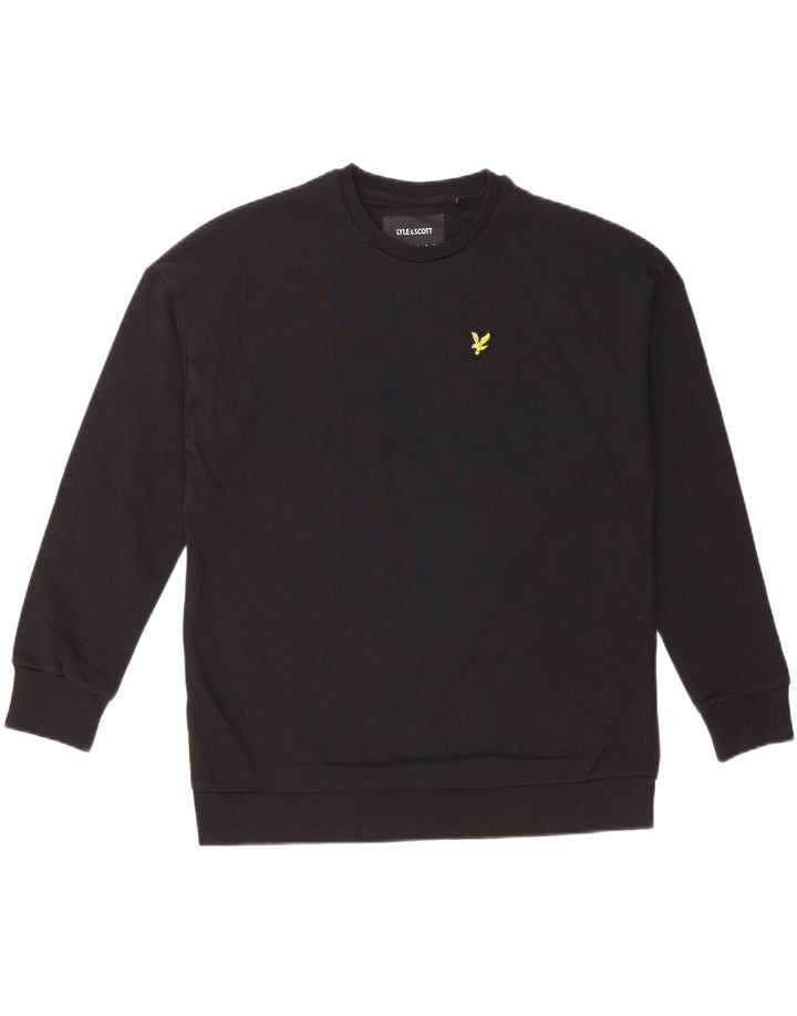 LYLE & SCOTT Herren-Sweatshirt-Pullover, mittelschwarze Baumwolle