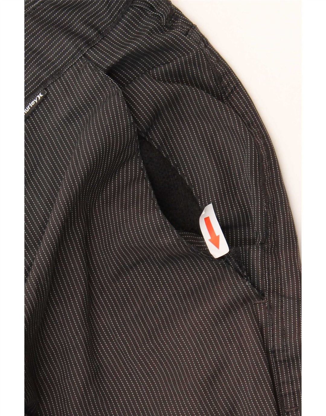Hurley Herren-Chinoshorts W38 XL, schwarzes Nadelstreifen-Polyester