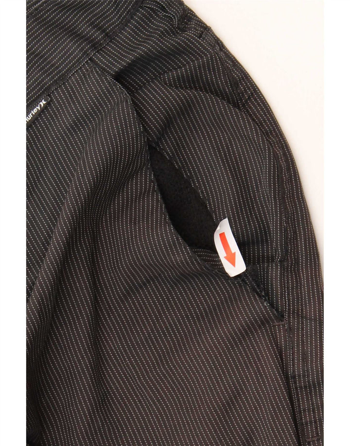 Hurley Herren-Chinoshorts W38 XL, schwarzes Nadelstreifen-Polyester