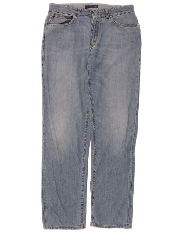 Trussardi Damen Straight Jeans W32 L34 Blaue Baumwolle