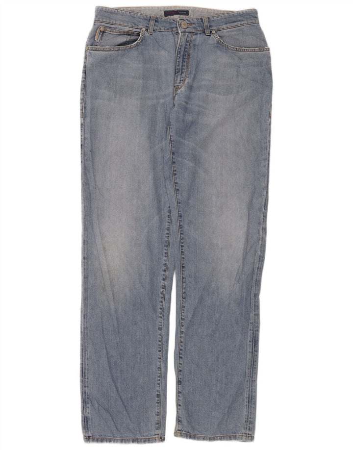 Trussardi Damen Straight Jeans W32 L34 Blaue Baumwolle