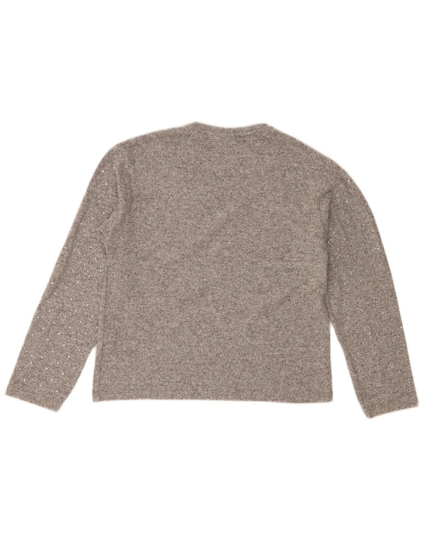 Zara Mädchen-Pullover mit Rundhalsausschnitt, 11–12 Jahre, graues Polyester
