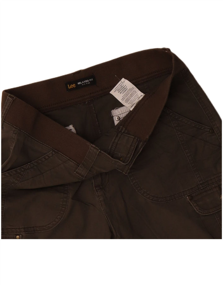 LEE Damen-Cargoshorts mit mittlerer Leibhöhe und entspannter Passform, US 6, Mittel W30, Khaki-Baumwolle