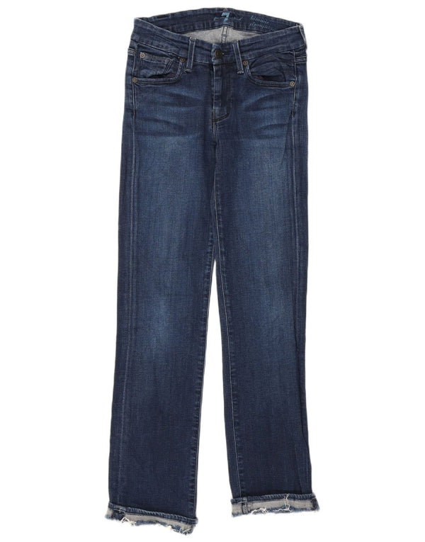 7 For All Mankind Damen Straight Jeans W25 L28 Marineblaue Baumwolle