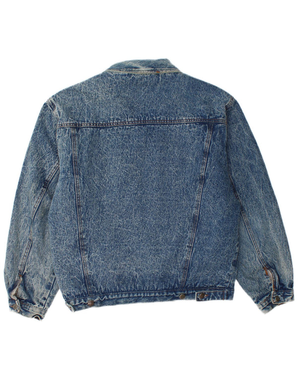 Vintage Herren Sherpa Jeansjacke IT 48 Mittelblaue Baumwolle