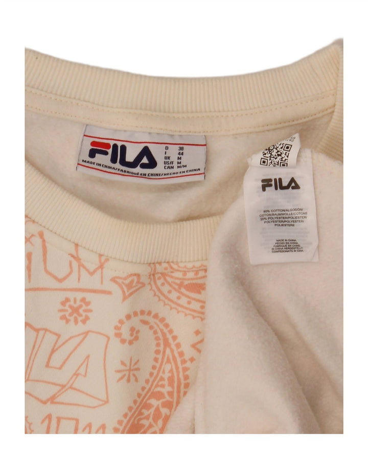 Fila Damen Grafik-Overall-Trainingsanzug in Übergröße, UK 14, Mittel, gebrochenes Weiß, Paisleymuster
