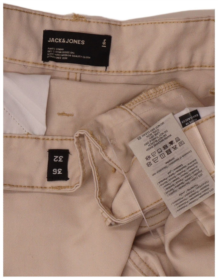 JACK & JONES Herren Cargo-Kurzhose W36 L23 Beige Polyester
