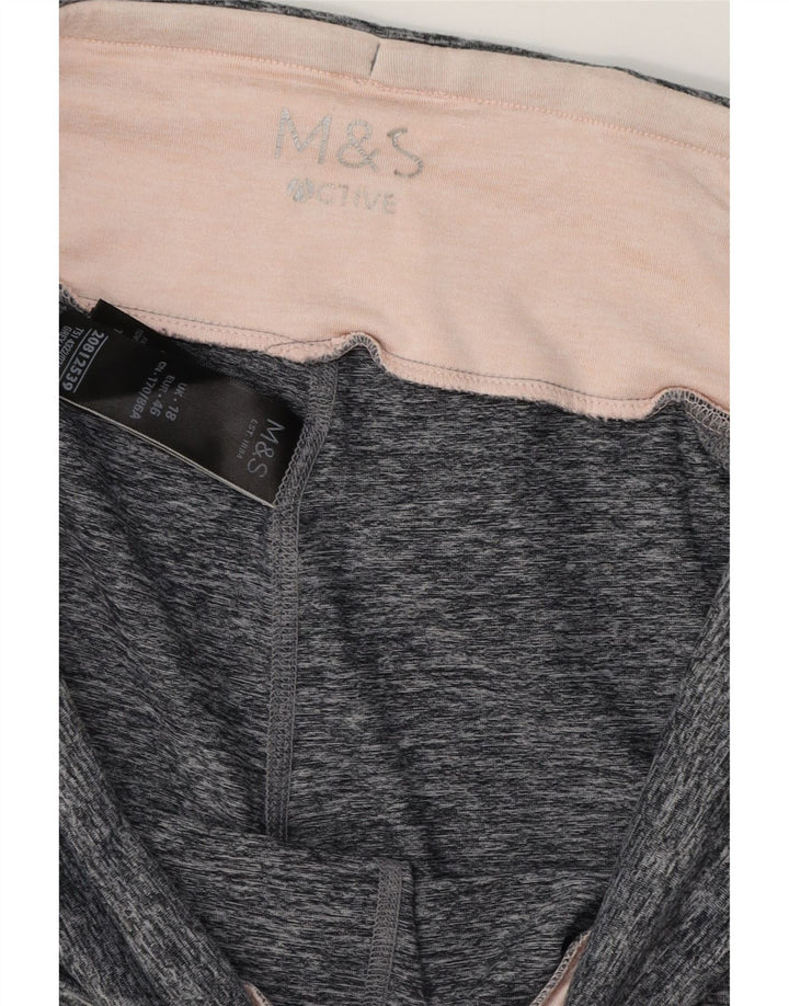 MARKS & SPENCER Damen Leggings UK 18 XL Graues Colourblock-Polyester