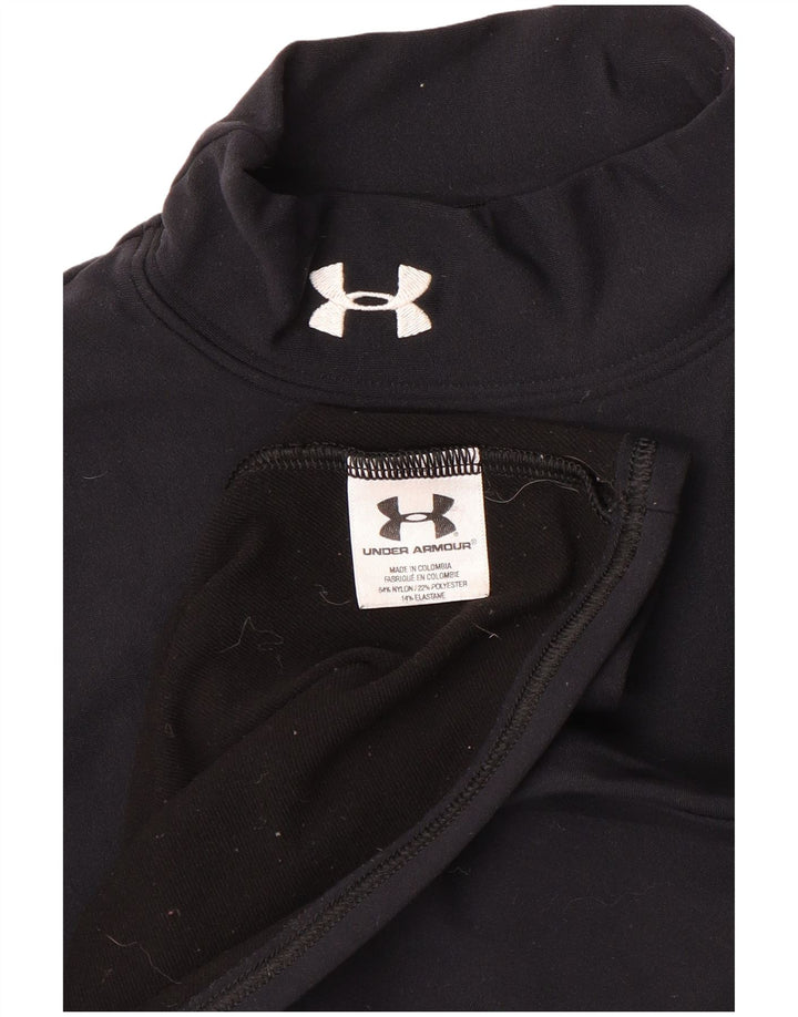 Under Armour Damen Top Langarm UK 10 Small Schwarz Nylon